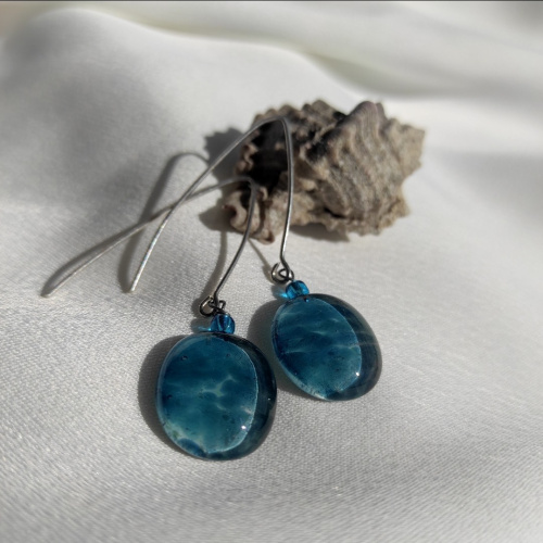 long silver earrings