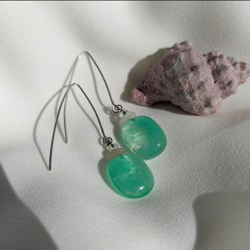 long silver earrings