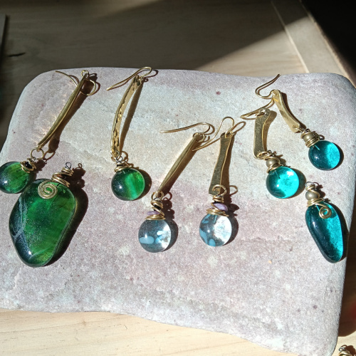 Aquamarina blue jewelry set Viento